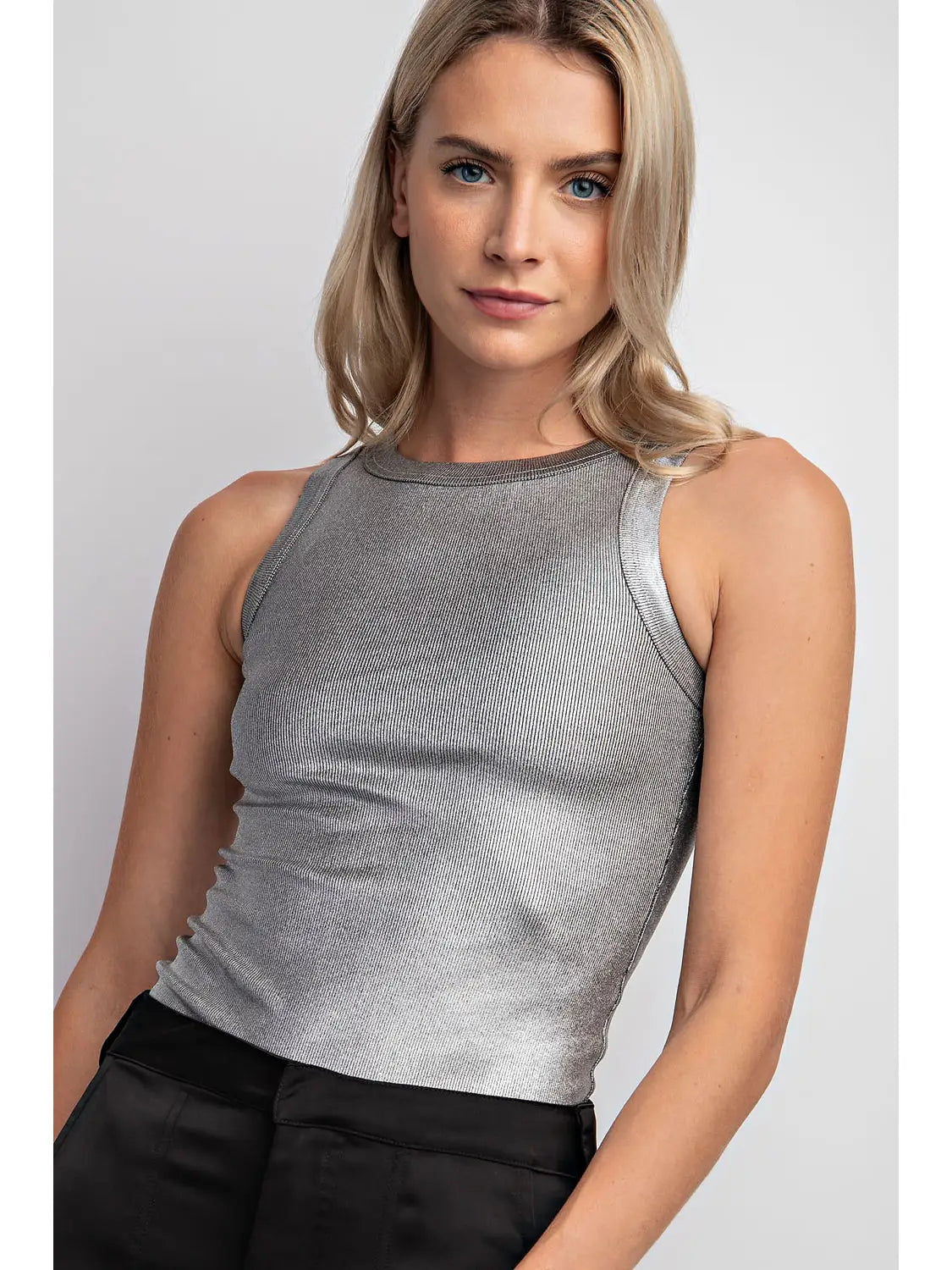 Sparkles Metallic Ribbed Knit top