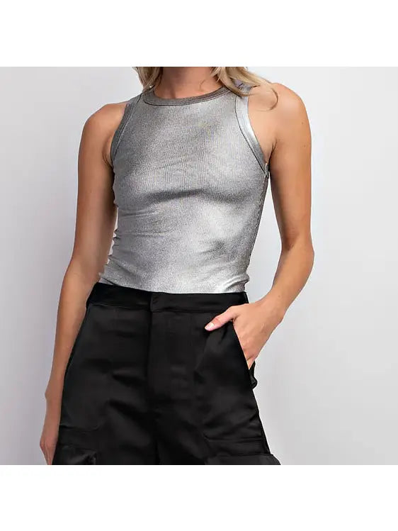 Sparkles Metallic Ribbed Knit top
