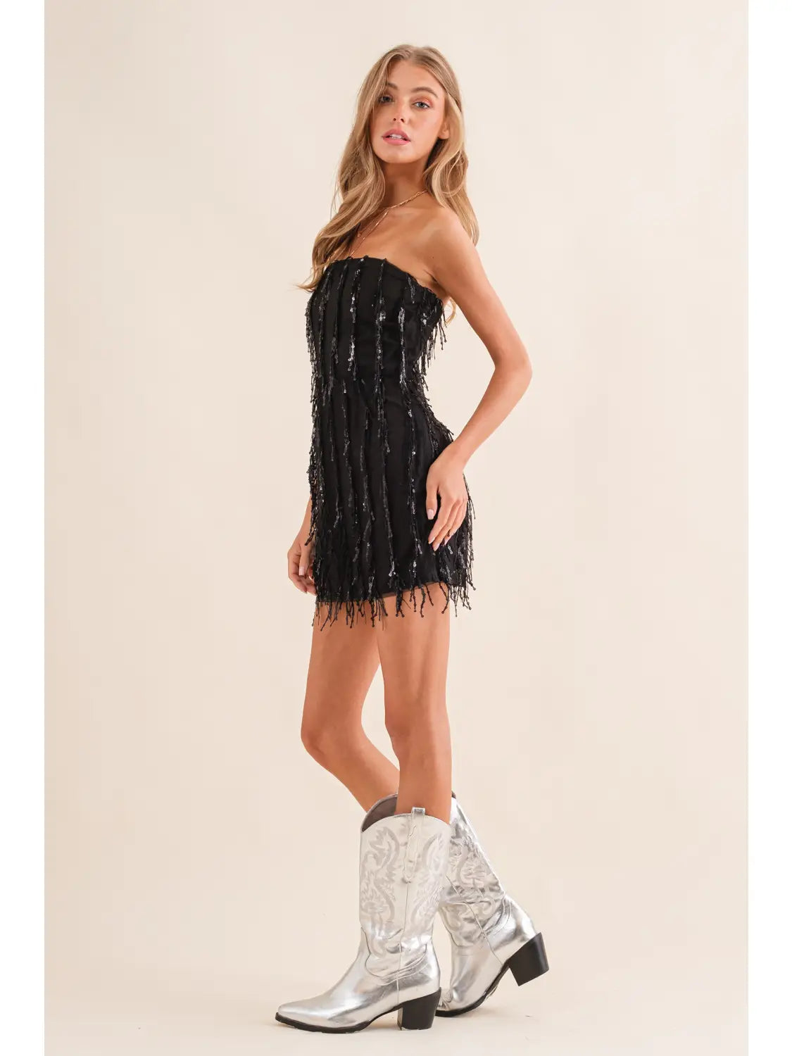 Naomi Fringe Mini Dress