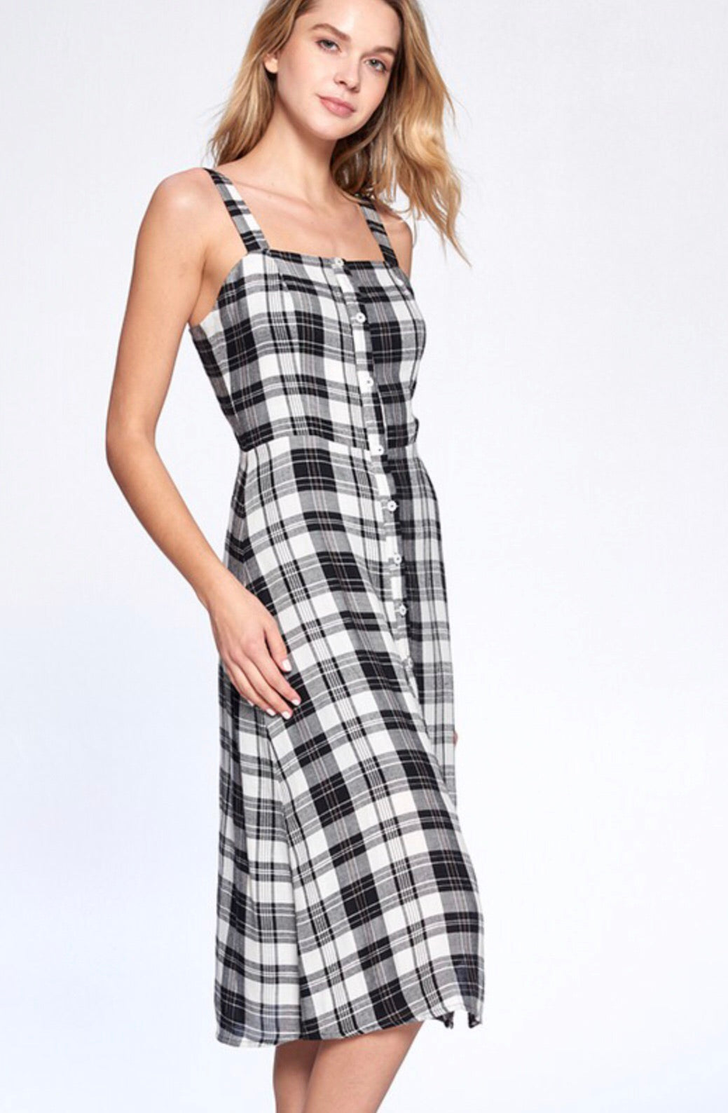 Georgia Plaid Midi Dress