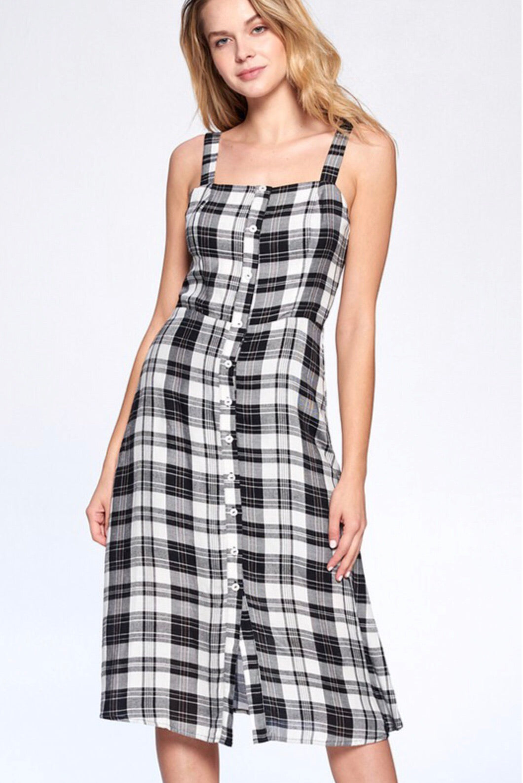 Georgia Plaid Midi Dress