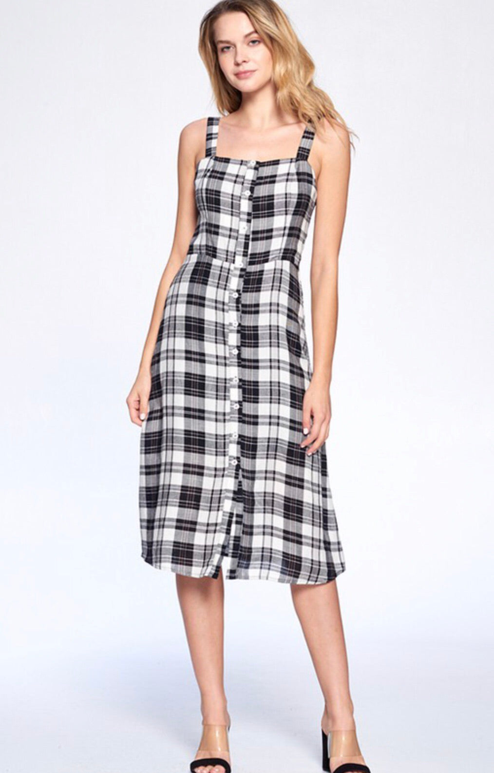 Georgia Plaid Midi Dress