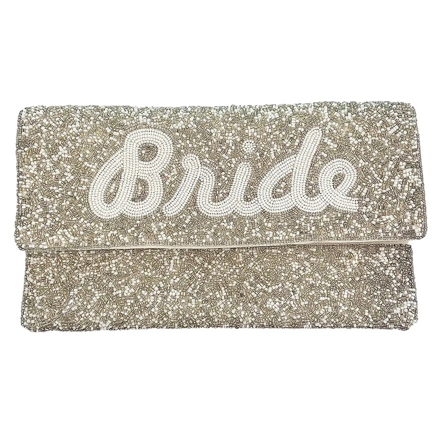 Silver Bride Beaded Clutch