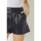 Slide Faux Leather Shorts
